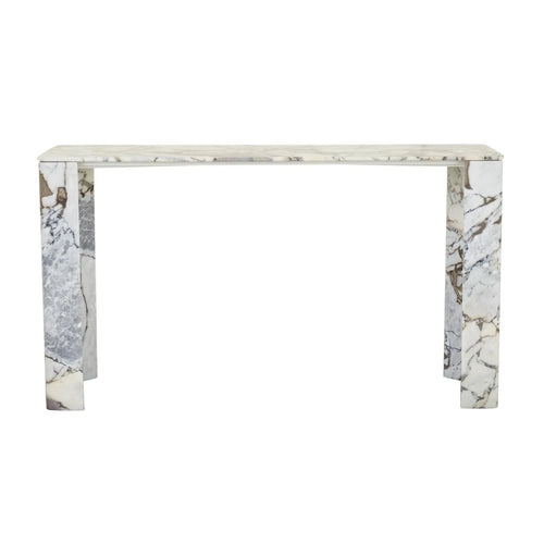 Atlas Slab Entry Hall Table - Natural Ocean Marble Console Table