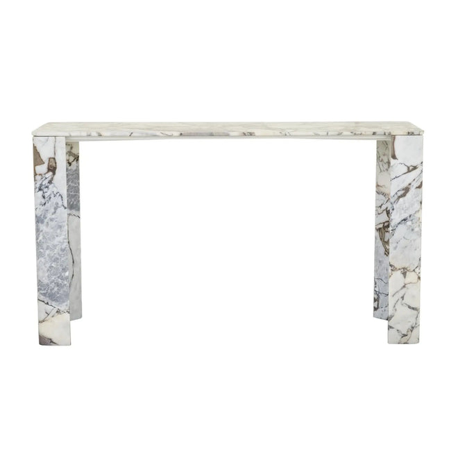 Atlas Slab Entry Hall Table - Natural Ocean Marble Console Table