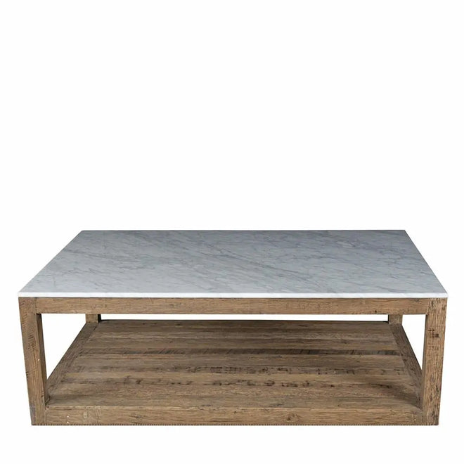 Montauk - Oak and Marble Solid Coffee Table Coffee Table
