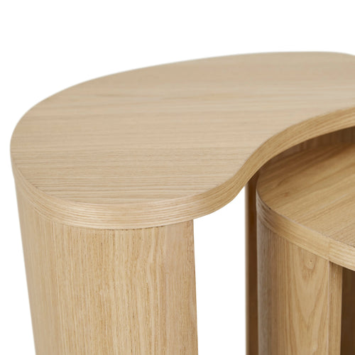 Oberon Curve Set of 2 Modern Side Table - Natural Ash Side Table
