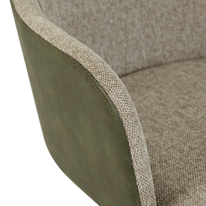 Riley Modern Office Chair - Khaki Grey - Vintage Matt Green PU Desk Chair