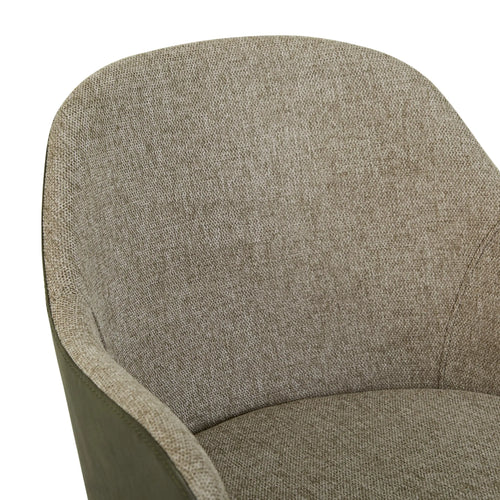 Riley Modern Office Chair - Khaki Grey - Vintage Matt Green PU Desk Chair
