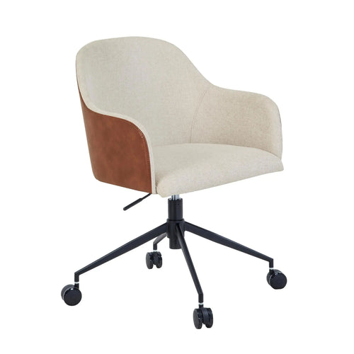 Riley Modern Office Chair - Seashell - VINTAGE TAN PU Desk Chair