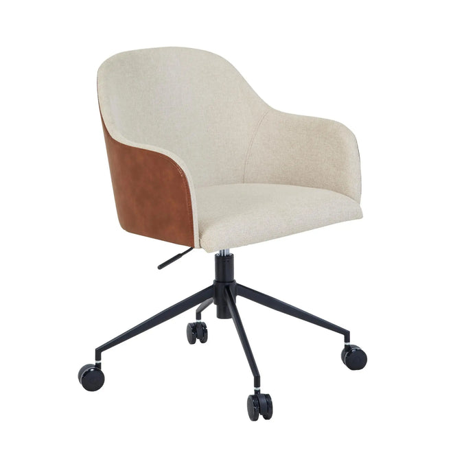 Riley Modern Office Chair - Seashell - VINTAGE TAN PU Desk Chair