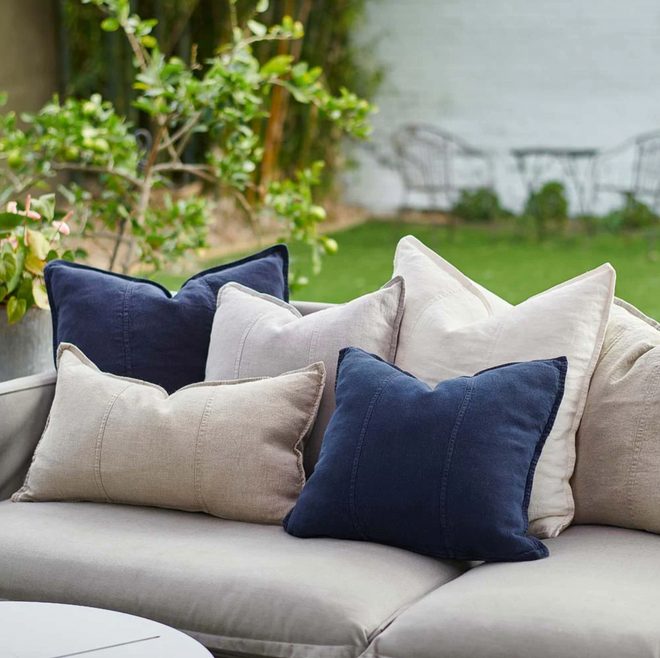 Luca® Outdoor Linen Cushion - Silver Grey Cushions