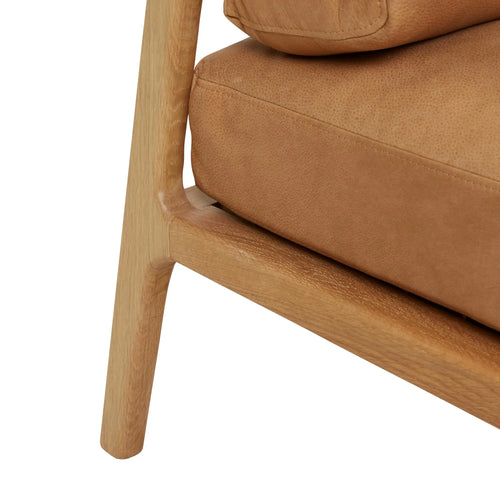 Sketch Nysse Designer Occasional Chair - Camel Leather - Light Oak Occasional Chair