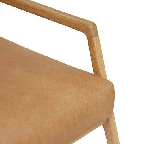 Sketch Nysse Designer Occasional Chair - Camel Leather - Light Oak Occasional Chair