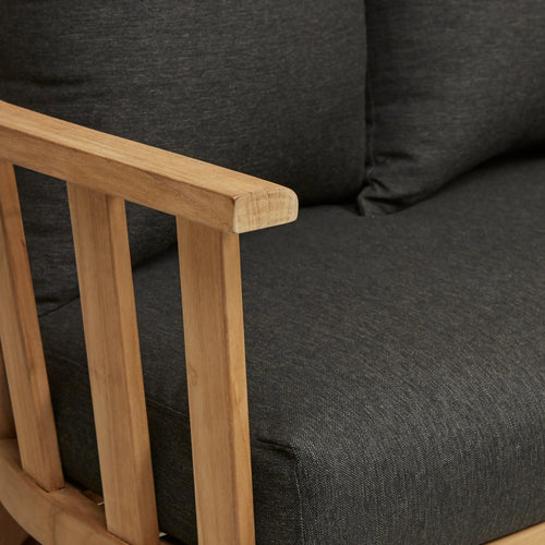 Sonoma Slat 3 Seater Outdoor Sofa - Ink - Teak Sofa