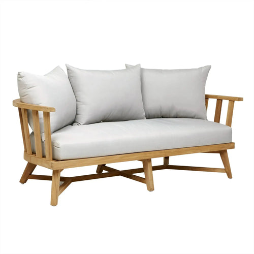 Sonoma Slat 3 Seater Outdoor Sofa - Snow - Natural Teak Sofa