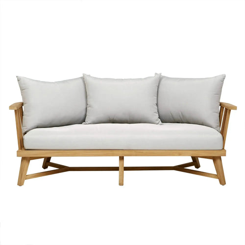 Sonoma Slat 3 Seater Outdoor Sofa - Snow - Natural Teak Sofa