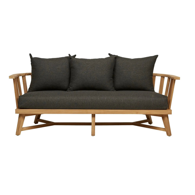 Sonoma Slat 3 Seater Outdoor Sofa - Snow - Natural Teak Sofa