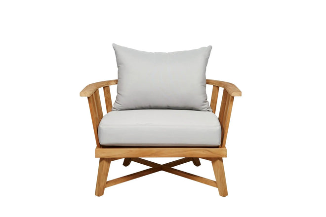 Sonoma Slat Occasional Outdoor Chair - Snow - Natural Teak Occasional Chair
