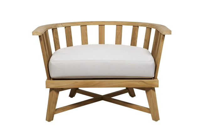 Sonoma Slat Occasional Outdoor Chair - Snow - Natural Teak Occasional Chair