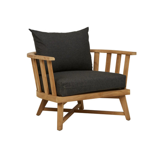 Sonoma Slat Occasional Outdoor Chair - Snow - Natural Teak Occasional Chair