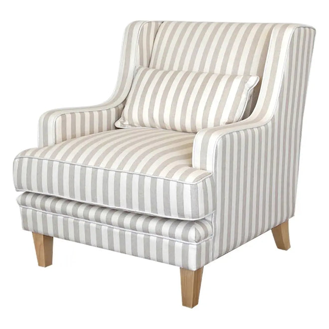 Suffolk - Natural & Stripe - Fabric Arm Chair Occasional Chairs