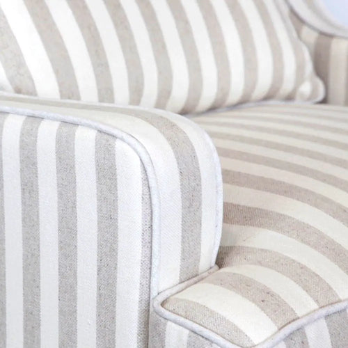 Suffolk - Natural & Stripe - Fabric Arm Chair Occasional Chairs