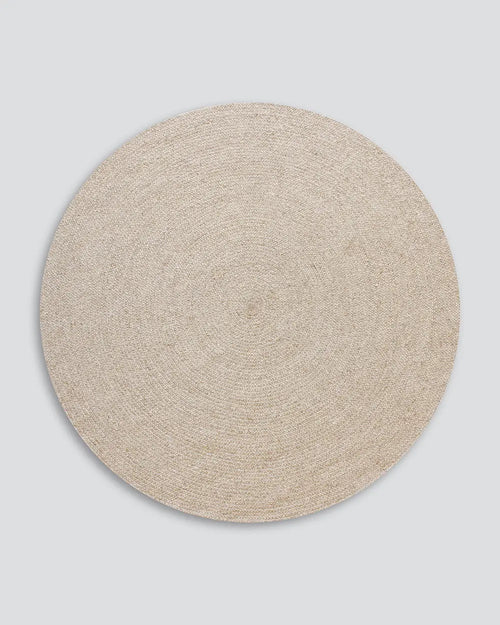 Tairua Round Rug - Natural Straw Birch Braided Design Indoor rug