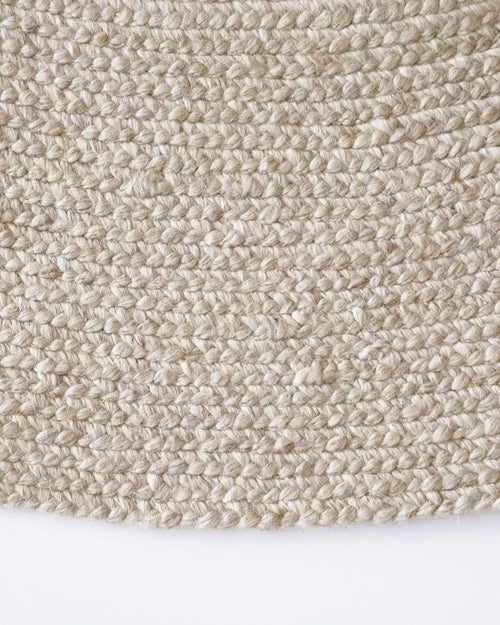 Tairua Round Rug - Natural Straw Birch Braided Design Indoor rug
