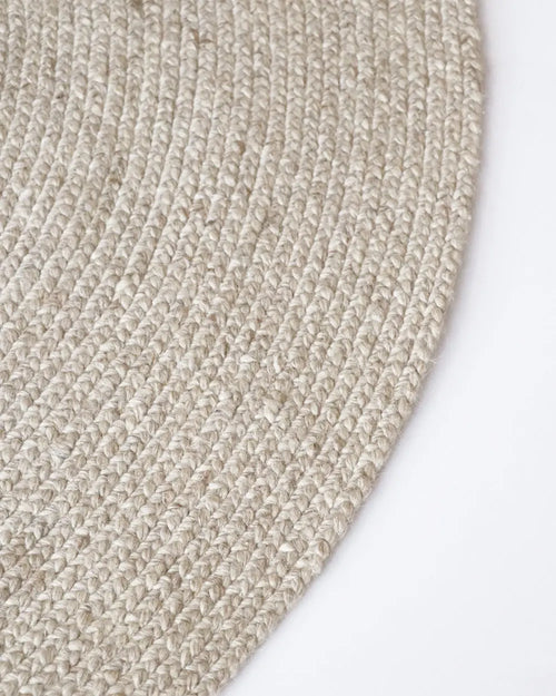 Tairua Round Rug - Natural Straw Birch Braided Design Indoor rug