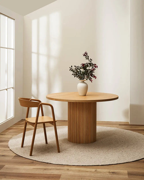 Tairua Round Rug - Natural Straw Birch Braided Design Indoor rug