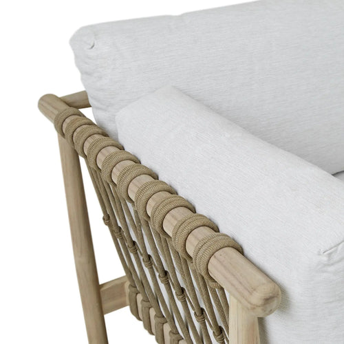 Tide Drift 3 Seater Outdoor Sofa - Biscuit - Aged Teak Sofa