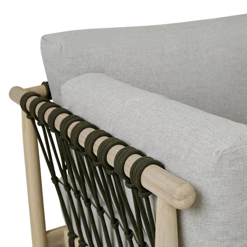 Tide Drift 3 Seater Outdoor Sofa - Light Grey - Aged Teak Sofa