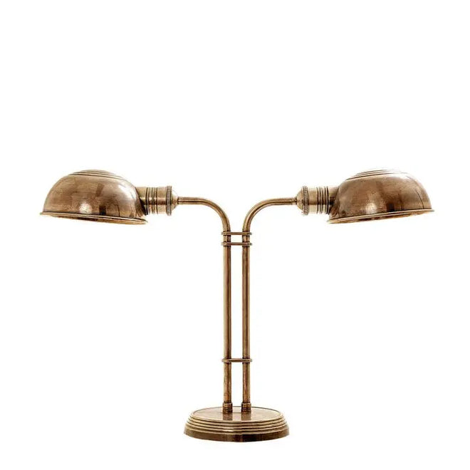 Tweed - Antique Brass Twin Desk Lamp Desk Lamp