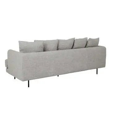 Vittoria Giselle 3 Seater Designer Sofa - Cement - Black Metal