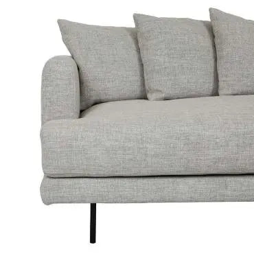 Vittoria Giselle 3 Seater Designer Sofa - Cement - Black Metal