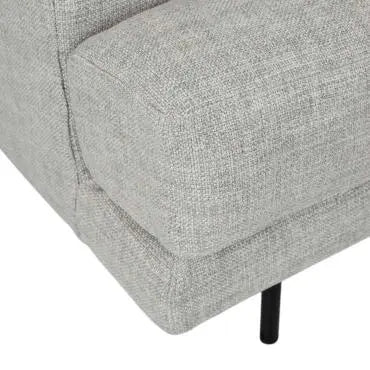 Vittoria Giselle 3 Seater Designer Sofa - Cement - Black Metal