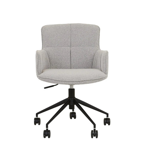 Walter Designer Office Chair - Ash Speckle - Black Metal Desk Chair