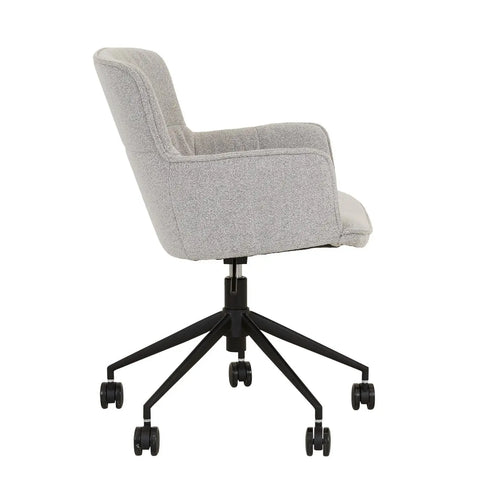 Walter Designer Office Chair - Ash Speckle - Black Metal Desk Chair