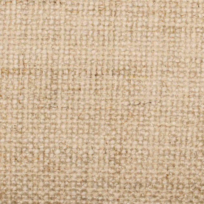 Zara Curved Ivory Ottoman Linen Small Ottoman
