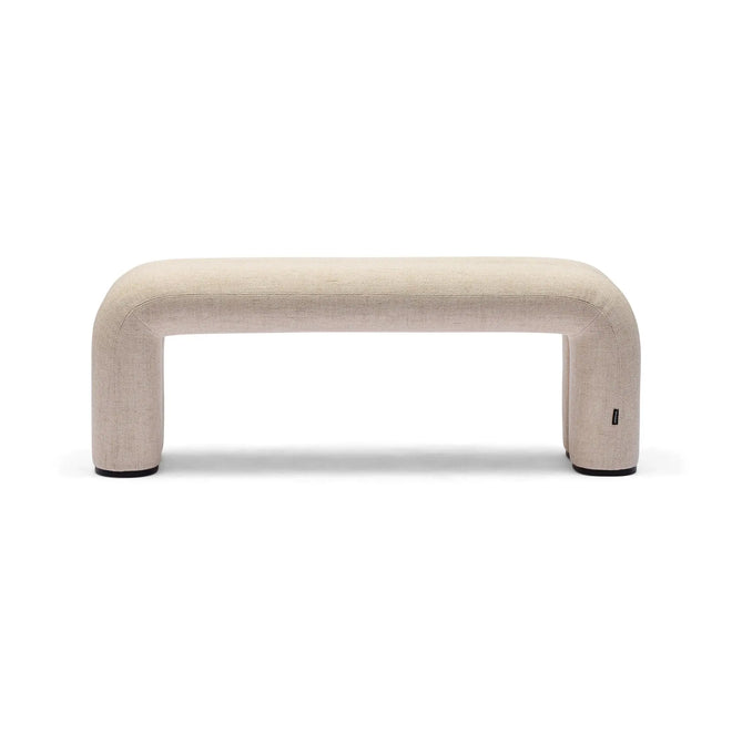 Zara Curved Ottoman Linen Large Ottoman