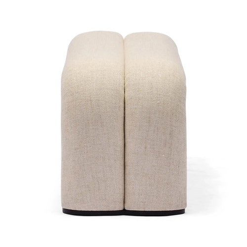 Zara Curved Ottoman Linen Large Ottoman