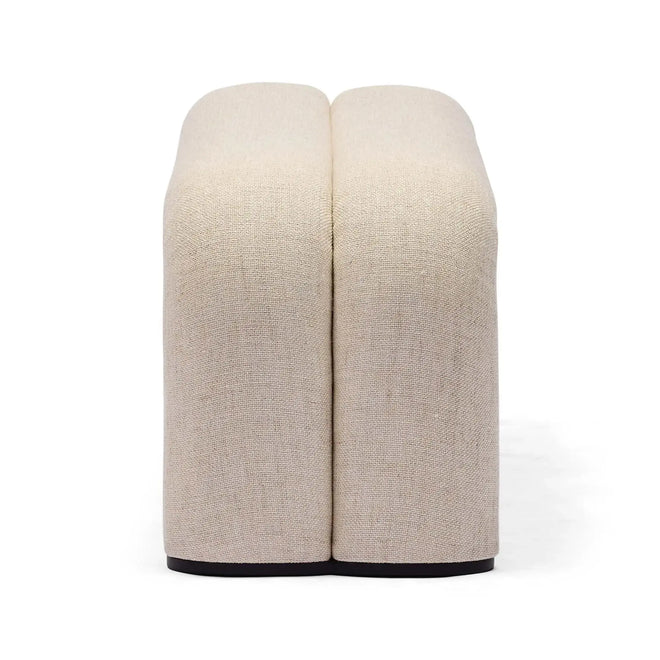 Zara Curved Ottoman Linen Large Ottoman