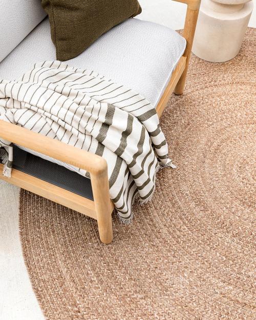 Mornington  Round Outdoor Rug - Teak Outdoor Rugs