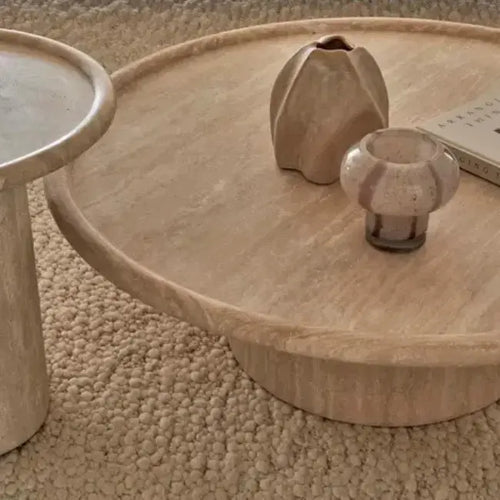 Pippa Marble Luxury Coffee Table - Travetine Coffee Table