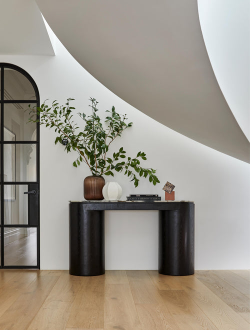  Matt Ocean Marble/Black Oak - Hallway Table Console Table