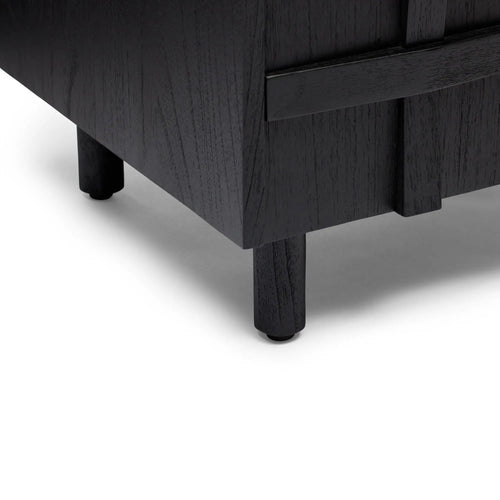  Ares Black Lattice Designer Bedside Table - Left Handle Side Table