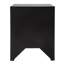  Aruba Bedside Table - Black Fluted Small Bedside Tables