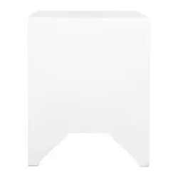  Aruba Bedside Table - White Fluted Small Bedside Tables