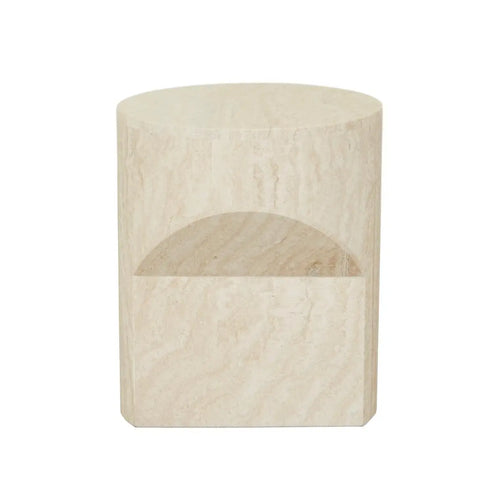  Atlas Pinnacle Designer Side Table - Natural Travertine Side Table