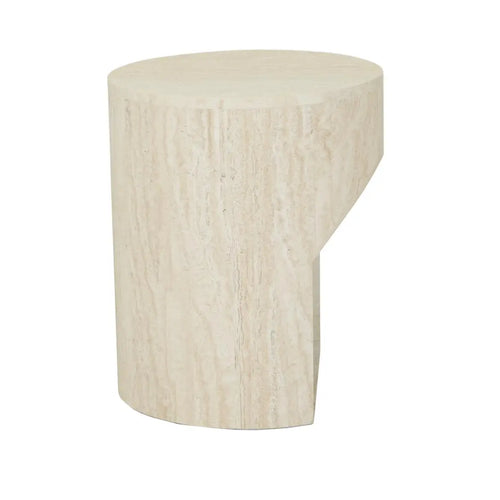  Atlas Pinnacle Designer Side Table - Natural Travertine Side Table