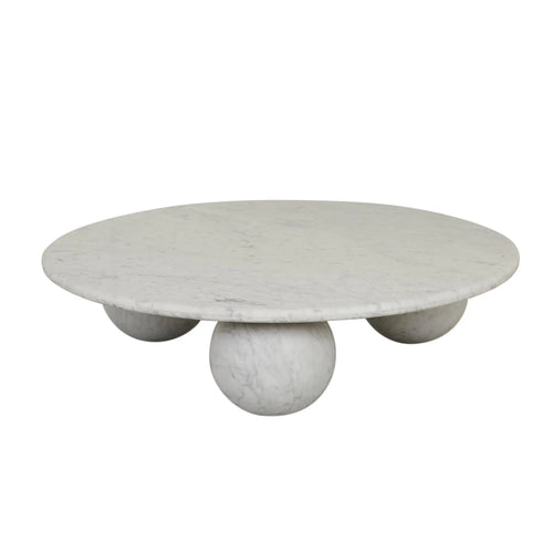  Atlas Sphere Modern Coffee Table - White Marble Coffee Table