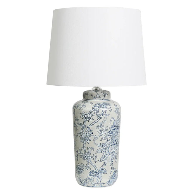  Avalon Ceramic Table Lamp - Blue & White Floral Table Lamp