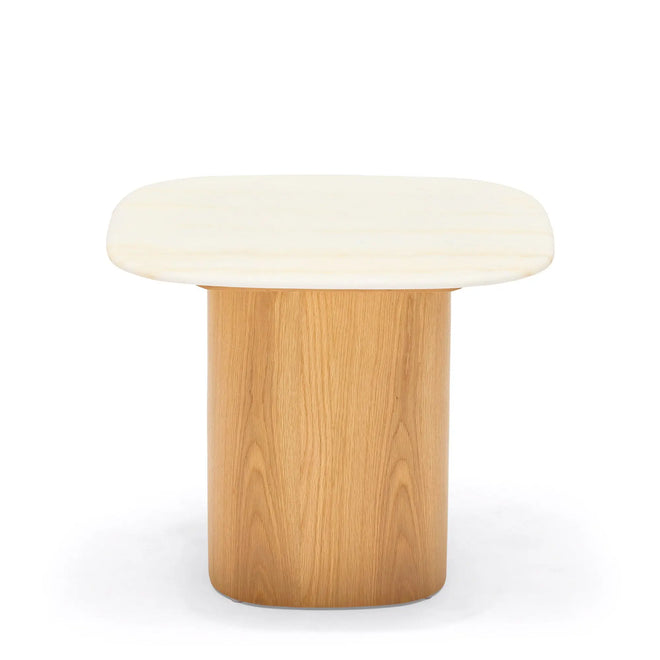  Axel Modern Side Table with Marble Top - Oak Side Table