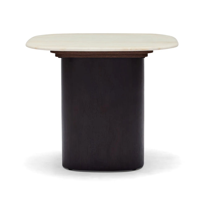  Axel Modern Side Table with Marble Top - Walnut Side Table