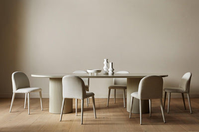  Benjamin Ripple Designer Oval Dining Tables - Matt Black - 10 Seater Dining Table