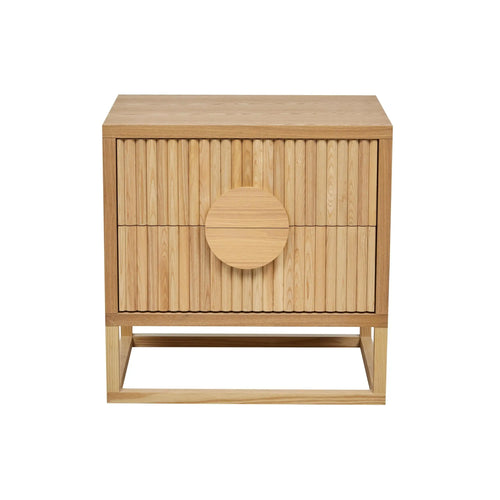  Benjamin Ripple Bedside Table - Natural Ash Bedside Table